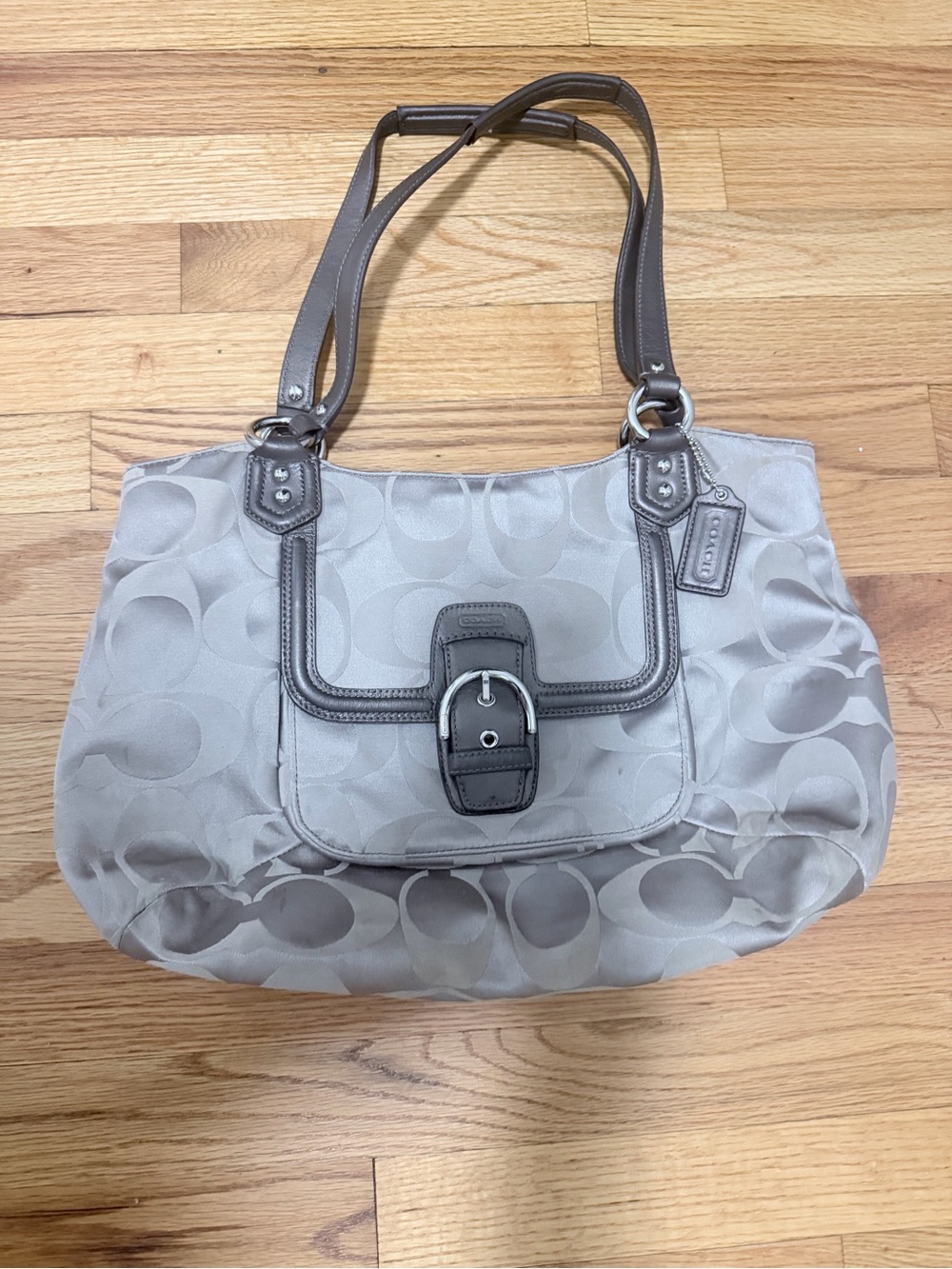Coach Shoulder Tote with Buckle Accent